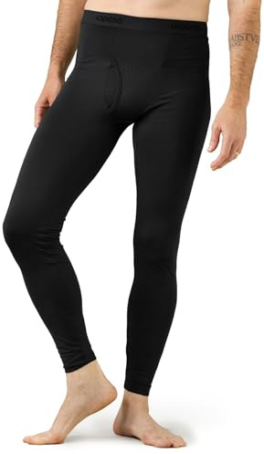 LAPASA Mallas Termicas Hombre 1Pack – Pantalon Interior de Invierno para el Frío Leggings Cálidos Ligero M10,M,Negro