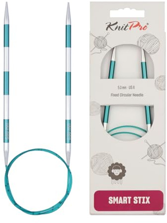 KnitPro 42091 SmartStix Aiguille à tricoter circulaire, métal, Multicolourede, 80 cm, 5 mm, Coloré