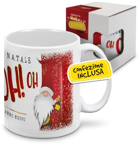 mugnue Tazza Mug Tazza Natale Tazze Natalizie Regali Natale Economici Tazza Colazione con Scatola Regalo Bianca (Elfo OH OH OH Buon Natale)