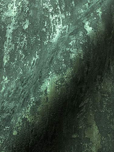 NEWROOM Tapete Grün Vlies Betonoptik - Industrial Putzstruktur Architekt für Wohnzimmer Schlafzimmer