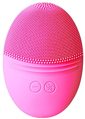 Envie Rechargeable Facial Cleansing Brush & Massager, Pulsing Silicone Face Exfoliator, Blackhead Remover & Makeup Remover (Pink)