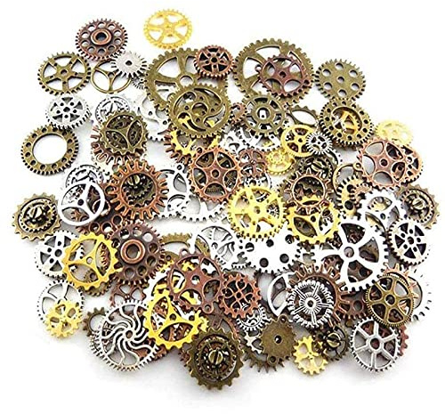 Floatdream Steampunk Zahnräder, Antiker Steampunk Anhänger, Mischfarben, Metall, für Schmuckherstellung und Bastelarbeiten (Etwa 150 g