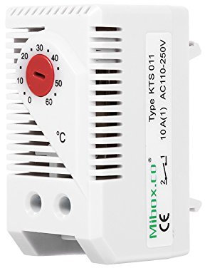 Termostato Mecánico Ajustable 0 a 60 ℃, Compacto Regulador de Temperatura Interruptor de Termostato Eléctrico Ajustable Digital Mecánico Interruptor para Armario (botón Rojo)