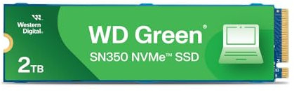 WD Green™ SN350 NVMe SSD Festplatte 2 TB, M.2 2280 (Schnelle NVMe™-Leistung von bis zu 2.400 MB/s, stoßsicher bei Erschütterungen und Stürzen, ideal für Computer mit einem NVMe™-Steckplatz)