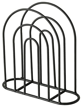 Boltze Serviettenhalter Ronia (Serviettenspender Eisen schwarz, pulverbeschichtet, Maße 18x18x6 cm, für große und kleine Servietten, ovale Form) 2020334