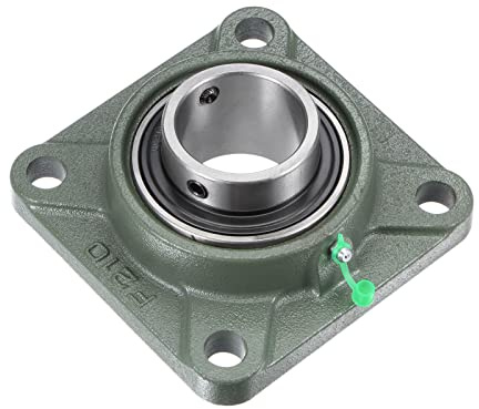 sourcing map UCF210 Flange Block Bearings 50mm Bore Cast Iron Bearing Unit Set Screw Lock