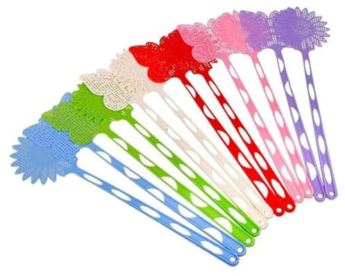 OISE ART STORE Trade Shop - 3 Pz Paletta Abbattimosche Abbatti Mosche Scaccia Insetti Colori Assortiti 43 Cm