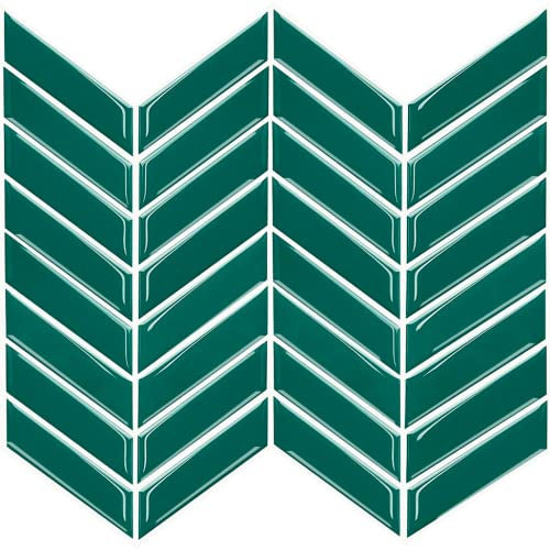 Alwayspon 3D-Vinyl-Wandfliesen-Aufkleber, selbstklebend, wasserfest, Spritzschutz, zum Aufkleben, für Küche, Badezimmer, Wand, 25,4 x 25,4 cm, Grün, 10 Bögen