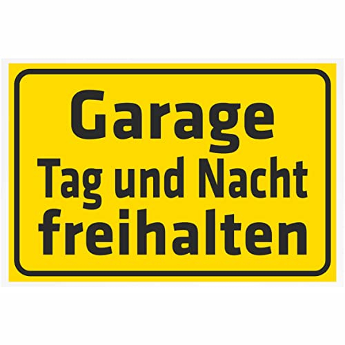 INDIGOS UG - Aluverbundplatte Schilder 3mm - Sicherheit - Garage Tag und Nacht freihalten - 200x150 mm - Hotel, Firma, Schutz, KITA, Arzt, Praxis, Wohnung