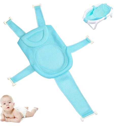 Almohadilla de Baño para Bebé, Red y Cojín de Bañera, Soporte del Asiento Transpirable y Antideslizante, Adecuado para la Mayoría de los Baños