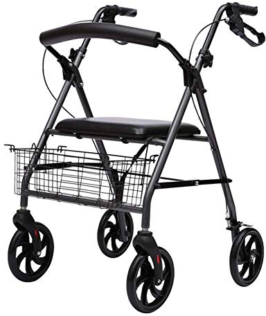 GLETSF Klapprollator, Leichtgewicht-Rollator mit Vier Rädern, Einkaufswagen für ältere Menschen, zusammenklappbar, maximale Tragkraft 100 kg