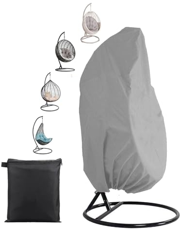 Fansu Funda para Silla Colgante, Tela Oxford Funda Balancin Jardin Exterior, Funda para Columpio Jardin Anti-UV Impermeable, para Hanging Egg Chair Exterior Patio Balcon (230x200cm,Gris)