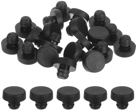 QUARKZMAN 32Pcs Patins en Verre pour Table avec Tige, Patins en Caoutchouc Noir à Enfoncer pour Trou de 6,5 mm/0,26, Entretoises en Caoutchouc PVC pour Table, Meuble, Armoire