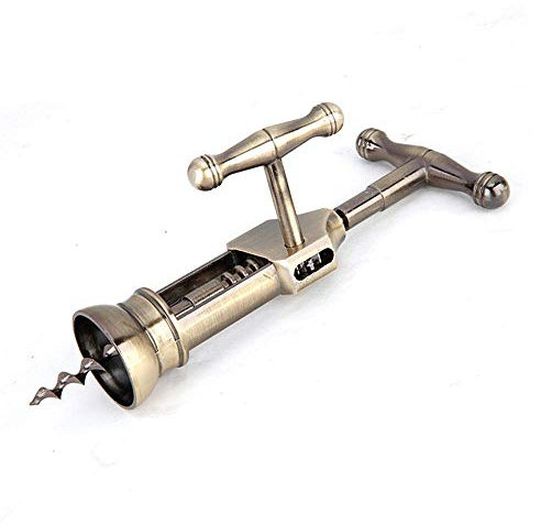 ISCBAFYX Sacacorchos quitacorchos, abridor de Botellas de Vino de Metal Resistente Vintage, sacacorchos Antiguo Creativo, sacacorchos de Mano Tipo Bodega con Caja de Regalo (Color: Bronce, tamaño: