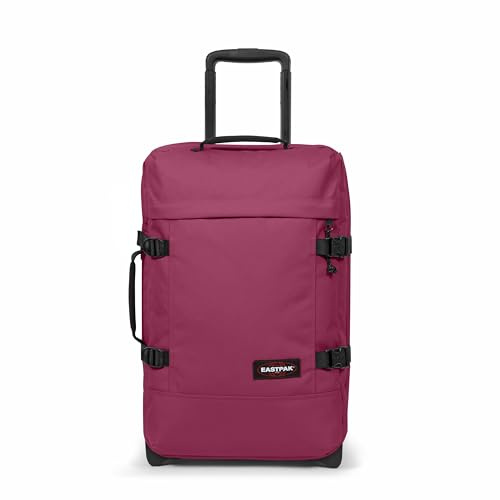 Eastpak Tranverz S Valise Cabine 42L (51 x 32,5 x 24 cm), Bagage à Main à roulettes, léger et résistant, Double Compartiment, poignée télescopique & Serrure TSA - Wine Burgundy