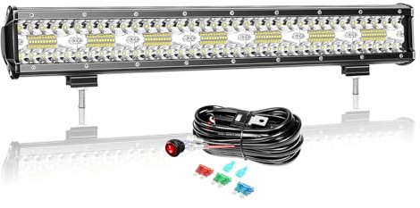 Auxiliares 50 cm 420 W Barra LED 4x4 con cableado, foco e inundación Rampa LED 12 V 24 V impermeable Bar LED luces faro de trabajo LED proyector para SUV coche, camión tractor Quad vehículo barco