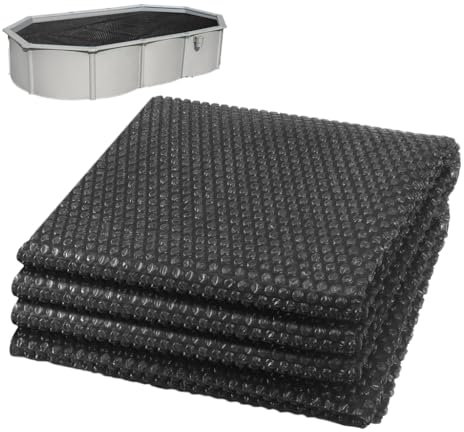 VOUNOT® Telo Termico per Piscina Rettangolare 450x220 cm, Copertura Solare a Bolle 120 µm, Tagliabile, Protezione Isotermica, Riscaldamento Acqua Piscina, Nero