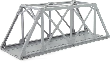 Evemodel 1 Stück Spur H0 1:87 Modell Brücke Fachwerkbrücke Bausatz für Modelleisenbahnen (hell grau)