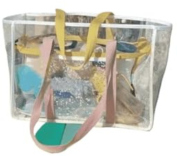 WXBCDS Bolsa Playa Rejilla Bolsa de Playa de Malla Transparente con Capacidad, Impermeable, Resistente a la Arena, Ideal for la Playa.(Pink-Large Size)