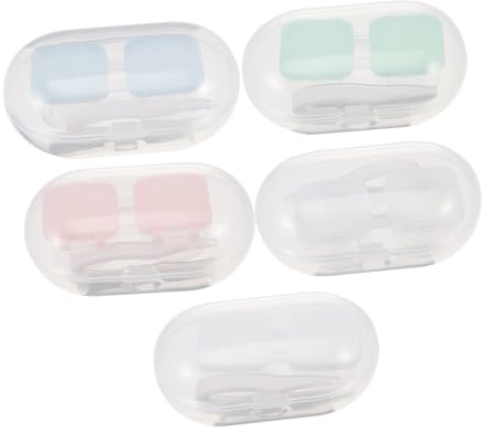 DEARMAMY 5sätze Kontaktlinsenbehälter Für Augen Aufbewahrungsboxen Für Kontaktlinsen Kontaktlinsenbox in Gemischten Farben Klein Und Tragbar