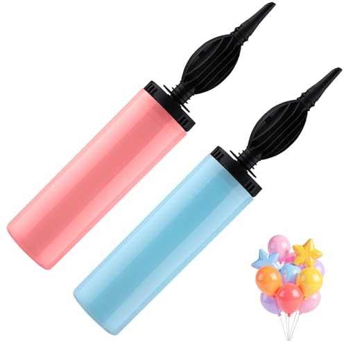 Air Pump for Balloons, 2PCS Hand Balloon Pump, Foil and Confetti Professional Pumper Inflator Balloons Hand Pumps Manual Balloon Inflator for Foil Ballooner Yoga Balls (Random Color)
