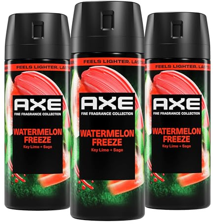 AXE Fine Fragrance Collection Body Spray Watermelon Freeze 3 Count 72 Hour Freshness Aluminum Free 2.9 oz
