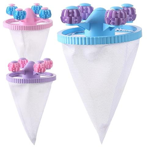 3 Pieces Laundry Hair Remover | Conical Lint Filter Mesh Bag - Reusable Floating Hair Filter For Dog Cat Pet Clothes Fabric Bedding Carpet Car Interior Home Dryer