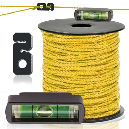 SmartyFix® Maurerschnur 100 m 1,7 mm – Richtschnur Bauschnur mit Schnurspanner & Schnurwasserwaage im Set – Präzise Fluchtschnur für Pflasterarbeiten, Mauerbau & Gartenbau