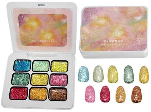 Gel À Peindre Pour Onglses Art De Dessin Ongles Paillettes Pour Manucure | Palette de peinture à tapoter gel d'ongle pour les passionnés, débutants, professionnels, salon, rassemblement, mariage,