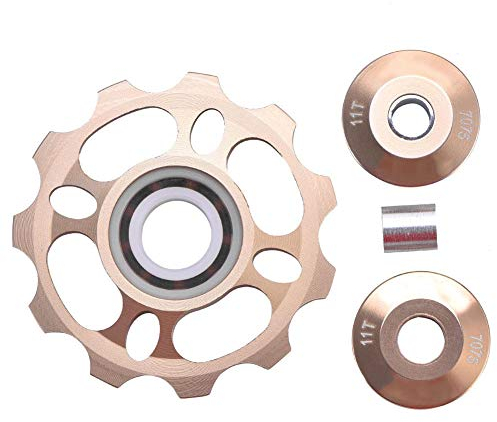 Fahrrad Schaltwerk Aluminiumlegierung 11T Schaltr?llchen f¨¹r Stra?e Mountainbike Riemenscheibe Pulley Kettenblatt Golden Hochwertiges Fahrradzubeh?r