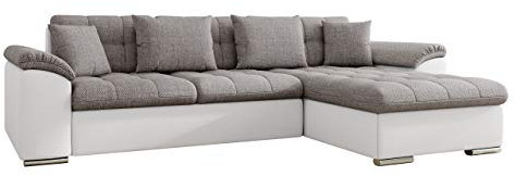 Mirjan24 Ecksofa Diana, Eckcouch mit Bettkasten und Schlaffunktion, Elegante Couch, Polsterecke Sofa, Couchgarnitur, Schlafsofa, Bettsofa (Soft 017 + Lawa 05, Ecksofa Rechts)