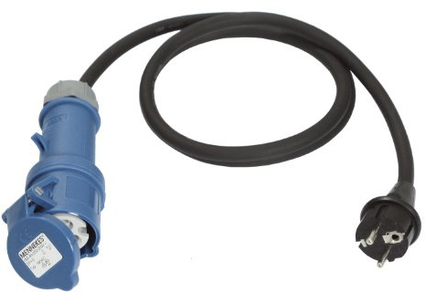 CEE-Adapterleitung 230V, Schukostecker auf CEE Kupplung, für Wohnmobil, Boot, Caravan usw.
