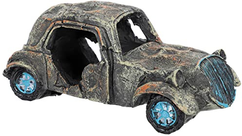 Yardwe Auto Aquarium Deko Autowrack Ornament Dekoration Steinfiguren Dekofigur Skulptur Gartenstatuen Feengarten Steine für Versteck Landschaft Terrarium Unterwasser Innendekoration