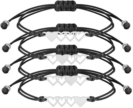 RIXERKOC Vänskapsarmband par armband långa avstånd löfte matchande armband för kvinnor män par bästa vänner mor dotter, 20 centimeter, Rostfritt stål