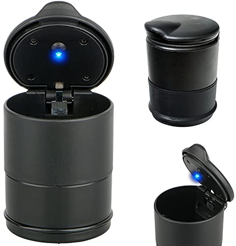 PARENCE.- Posacenere per auto con LED/posacenere portatile con valvola di apertura - Auto, Vita quotidiana, Casa