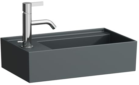 LAUFEN Kartell Handwaschbecken, Armaturenbank links, unterbaufähig, ohne Hahnloch, ohne Überlauf, 460x280mm, H8153357581121, Farbe: Graphit matt