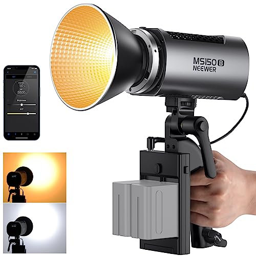 NEEWER MS150B 130W COB Video Light avec 2.4G/Application Contrôle à Distance, Bicolore Éclairage Continue LED, Monture Bowens Lumière Photo Studio