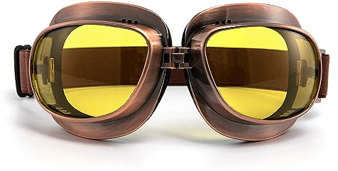 APEBAZY Motorradbrille Sport Vintage Outdoor Brille Aviator Pilot Style Cruiser Scooter Goggle für Männer, Frauen, Erwachsene, Jugendliche