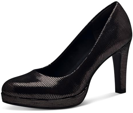Tamaris Donna Pumps Textil, Stilettoabsatz Vegan, Pewter Structure, 41 EU