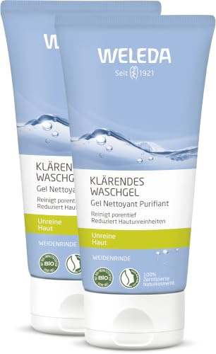 WELEDA Bio Klärendes Waschgel - porentiefe Naturkosmetik Anti Pickel Gesichtsreinigung für unreine Haut. Gesichtspflege bekämpft Pickel/Mitesser & reduziert überschüssigen Talg (vegan, 100ml)