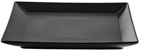 METRO Professional Platos llanos de cerámica de gres, 21x21 cm, cuadrados, negros, juego de 6 unidades, aptos para microondas y lavavajillas, apilables