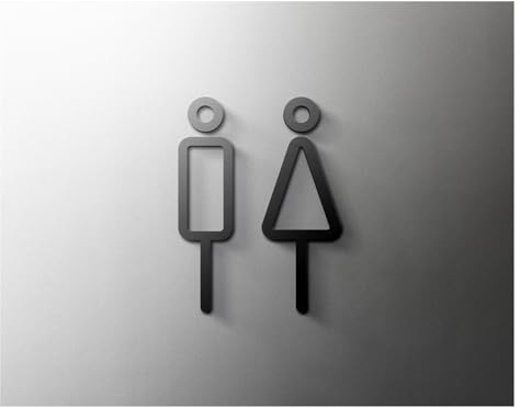 YMYGCC Toilettenschilder Damen Und Herren Einkaufszentrum Supermarkt Wohn Moderne Home Art Dekoration Schild Badezimmer Acryl Toilette Tür Nummer Wandaufkleber 528 (Color : 5, Size : 18x11cm Black)