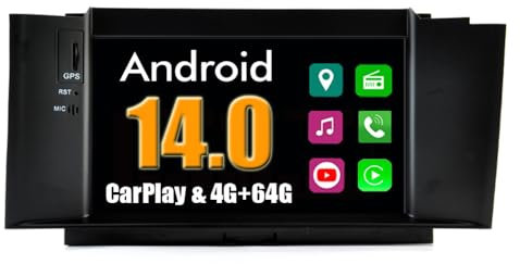 RoverOne Coche Multimedia Sistema para Citroen C4 2011 2012 2013 2014 2015 con CarPlay Android Auto Stereo GPS Navegación Radio Bluetooth