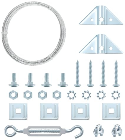 HOME MASTER HARDWARE Anti Sag Gate Kit for Wooden Fence Repair, Zinc Plated Steel, Anti-sag Gate Hardware Kit - Turnbuckle, Hooks, Heavy Cable, Screws -1 Pack