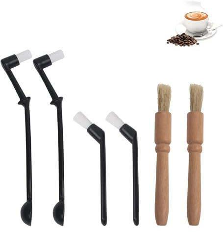 6 Pinsel Espresso Bürsten Set,Kaffee Bürsten Set Professionelle Kaffee