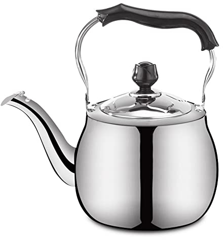 XaEjNzwDT Théière en Fonte Bouilloire sifflante Bouilloire sifflet en Acier Inoxydable 2,5 L/4 L/5 L/6 L Bouilloire Grande capacité Bouilloire sifflet épaissie Non magnétique Bouilloire commerc