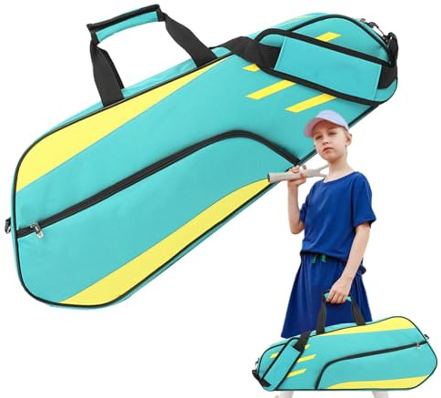 Tennis-Tasche für 3 Schläger – wasserdichte Tennisschläger-Tasche, leichte Badmintonschläger-Tasche, große Kapazität, einzelne Schulter-Badminton-Tasche, Schläger-Rucksack, Aufbewahrungstasche für
