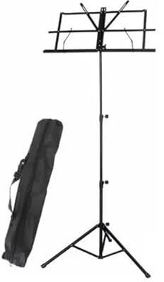 OUTLETISSIMO® Verstellbarer Notenständer faltbar mit tragbarer Tasche 55 cm Stativ für Notenblätter Tischständer für Bücher Verlängerung 70 cm-140 cm
