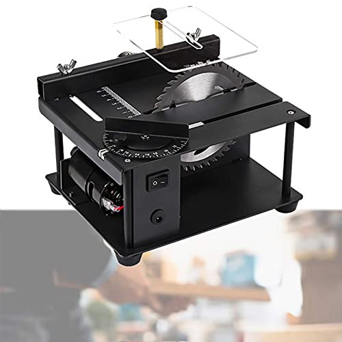Potente mini sierra de mesa con motor para grabar, moler y pulir - Sierra circular multifuncional de escritorio para abrir agujeros - Herramienta profesional