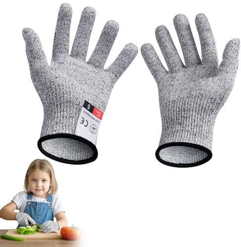 flintronic Cut Resistant Gloves, XXS for Kids - Level 5 Protection, Food Grade Work Cut Proof Gloves, EN 388 Certified